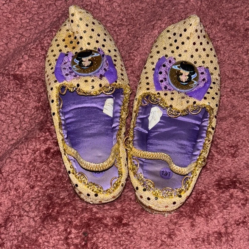 Kids vintage Disney jasmine Gold and Purple Princess Shoes